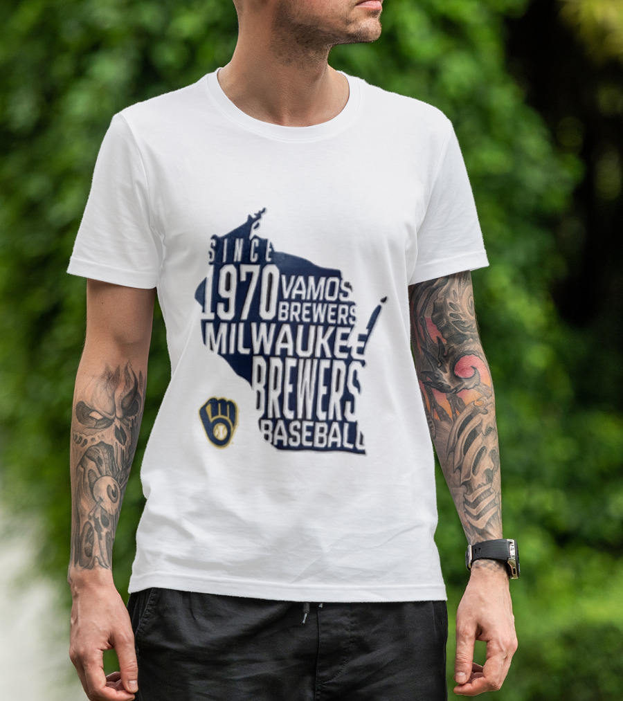 Milwaukee Brewers Since 1970 Vamos Brewers Baseball T-Shirt