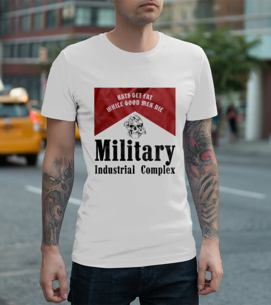 White Good Men Die Military Industrial Complex Rats T-Shirt