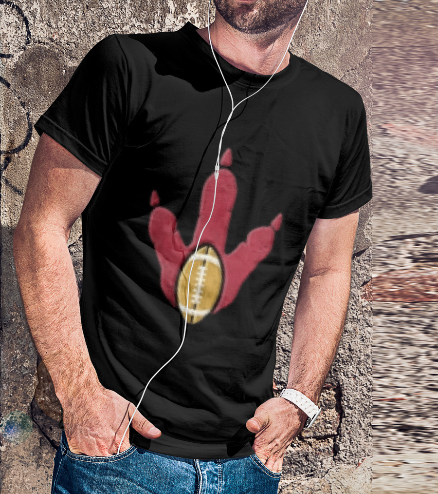 Arizona Cardinals Tyrannosaurus Rex Football Paw Print T-Shirt