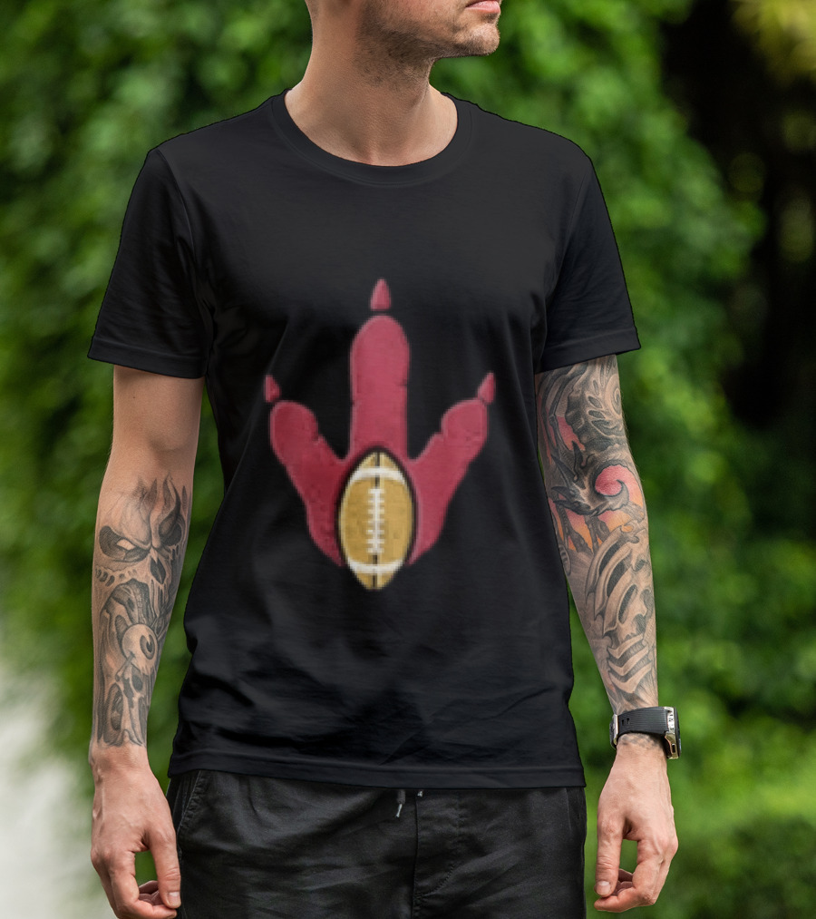 Arizona Cardinals Tyrannosaurus Rex Football Paw Print T-Shirt