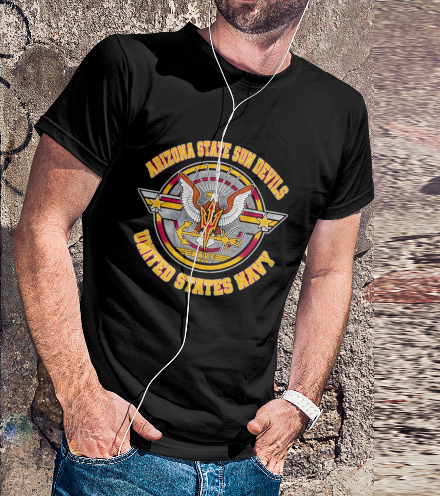 Arizona State Sun Devils United States Navy Eagle Anchor T-Shirt