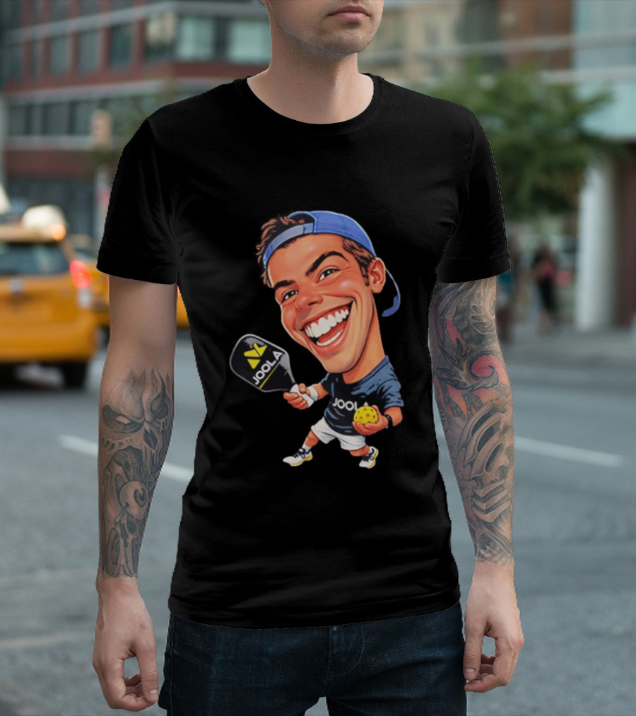 Ben Johns Pickleball Caricature Joola Paddle Cap T-Shirt
