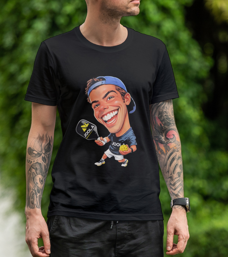 Ben Johns Pickleball Caricature Joola Paddle Cap T-Shirt