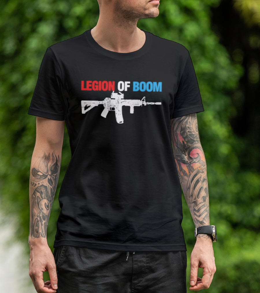 Legion Of Boom Rifle Graphic Red White Blue T-Shirt