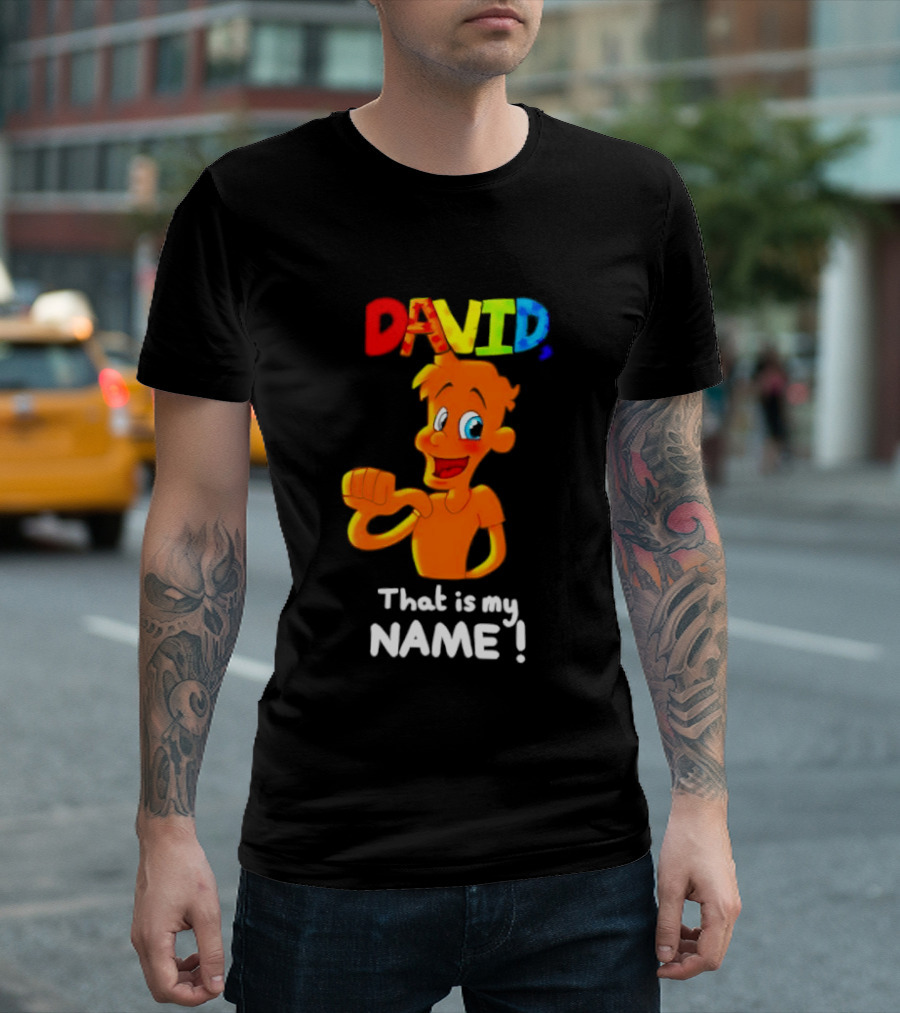 DAVID That Is My Name Bright Cartoon T-Shirt