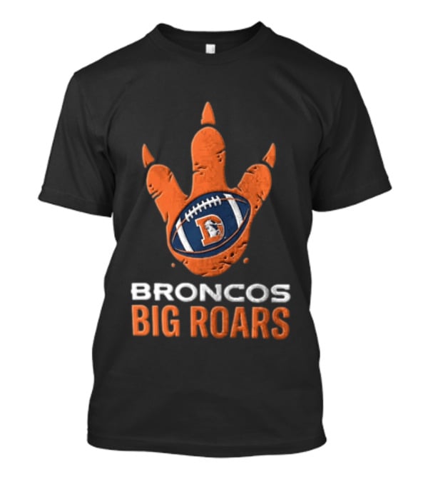 Denver Broncos Big Roars Dinosaur Football Claw Mark With Team T-Shirt