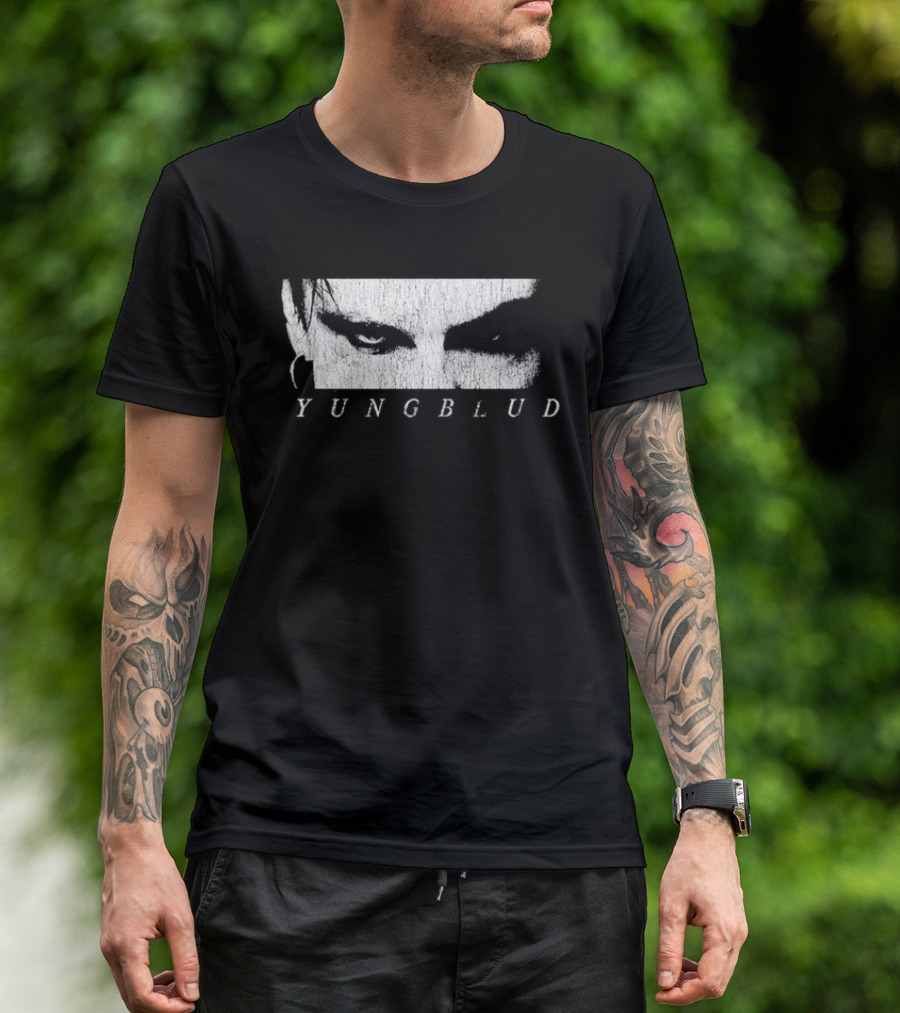 Yungblud Letterbox Eyes White Text On Black T-Shirt