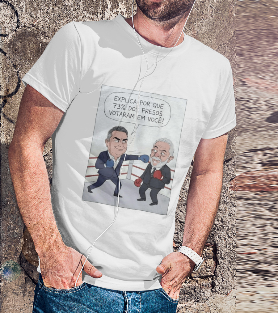 Jair Bolsonaro Lula Boxing Cartoon Explica Por Que 73% Dos Presos Votaram Em Você T-Shirt