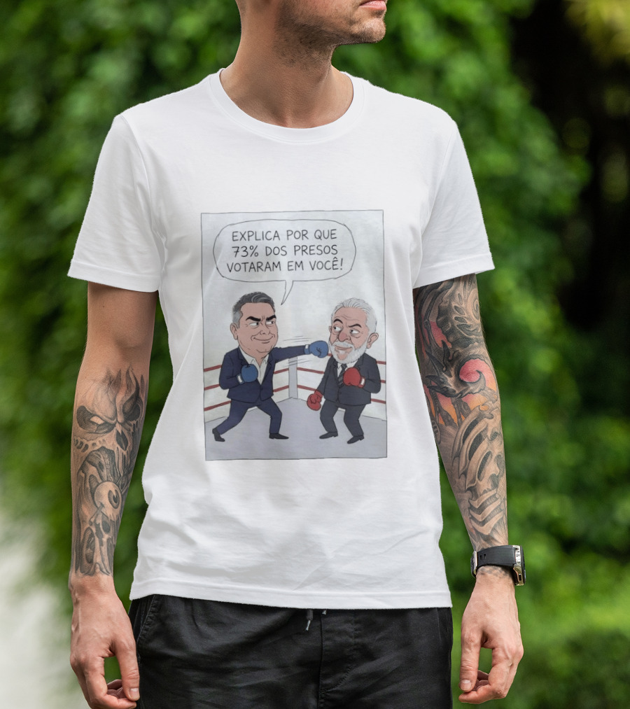 Jair Bolsonaro Lula Boxing Cartoon Explica Por Que 73% Dos Presos Votaram Em Você T-Shirt