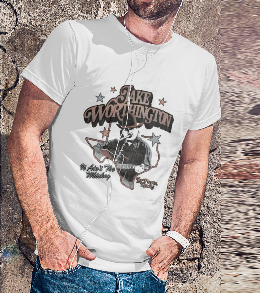 Jake Worthington Texas Cowboy With Stars And Map T-Shirt