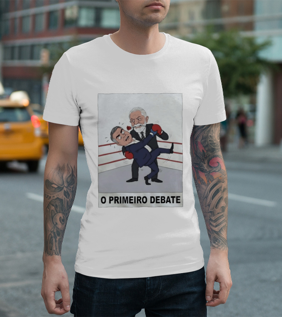 Lula E Bolsonaro O Primeiro Debate Charge Política Boxe No Ringue T-Shirt