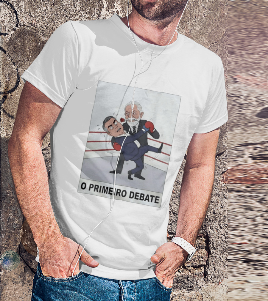 Lula E Bolsonaro O Primeiro Debate Charge Política Boxe No Ringue T-Shirt