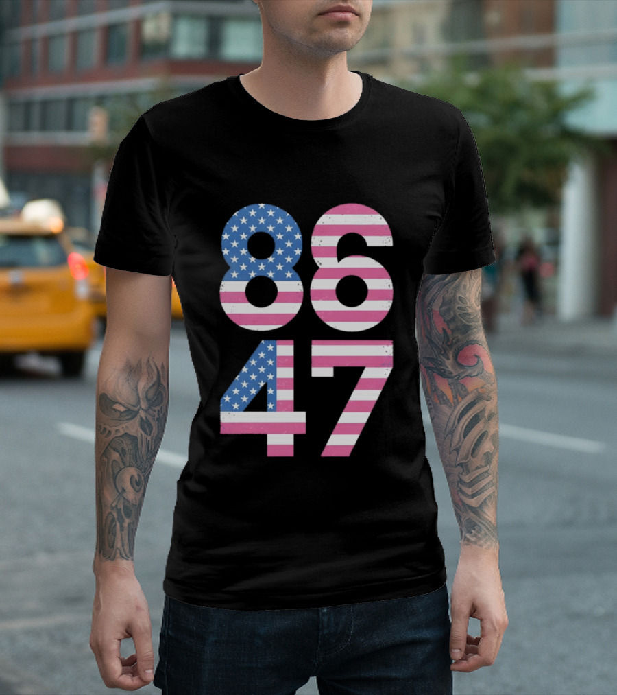8647 Resist 86 47 American Flag USA 4th Of July T-Shirt