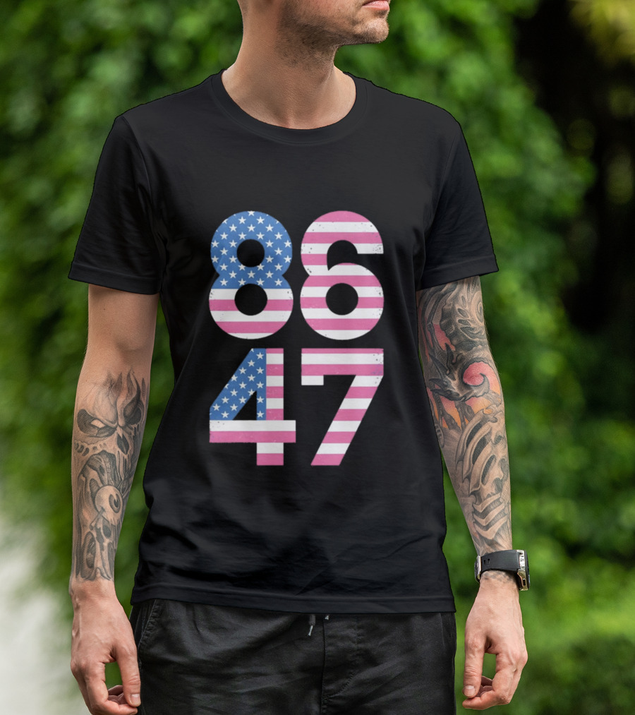 8647 Resist 86 47 American Flag USA 4th Of July T-Shirt