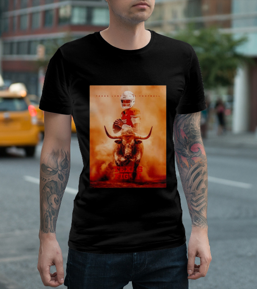 Texas Longhorns Football Texas Fight Arch Manning Bull T-Shirt