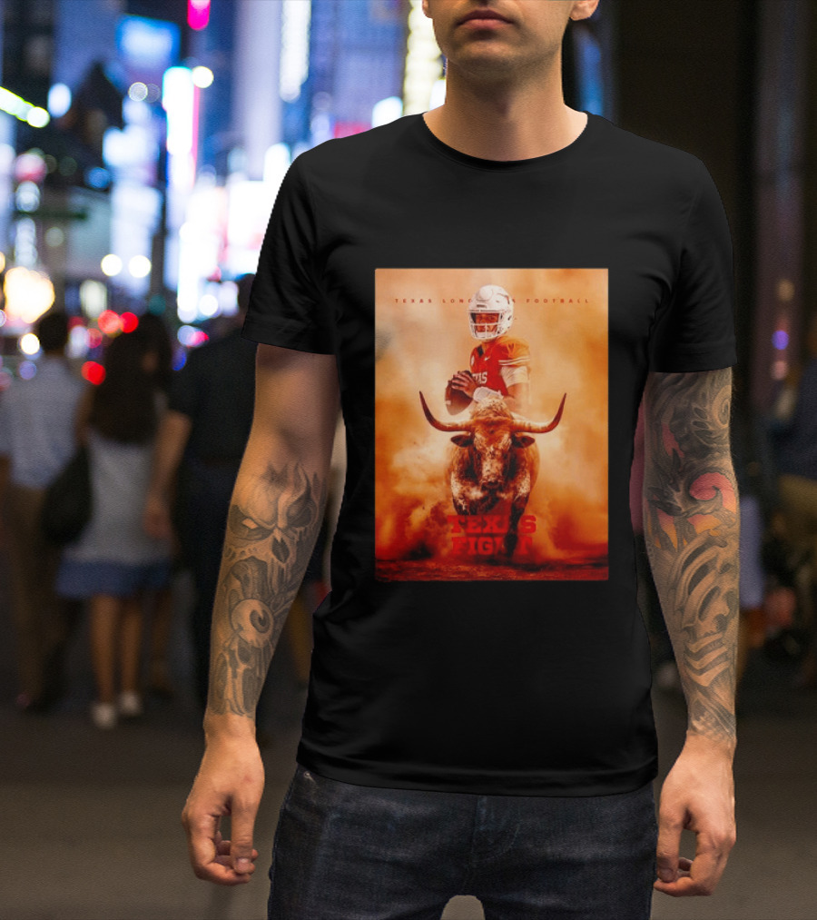 Texas Longhorns Football Texas Fight Arch Manning Bull T-Shirt