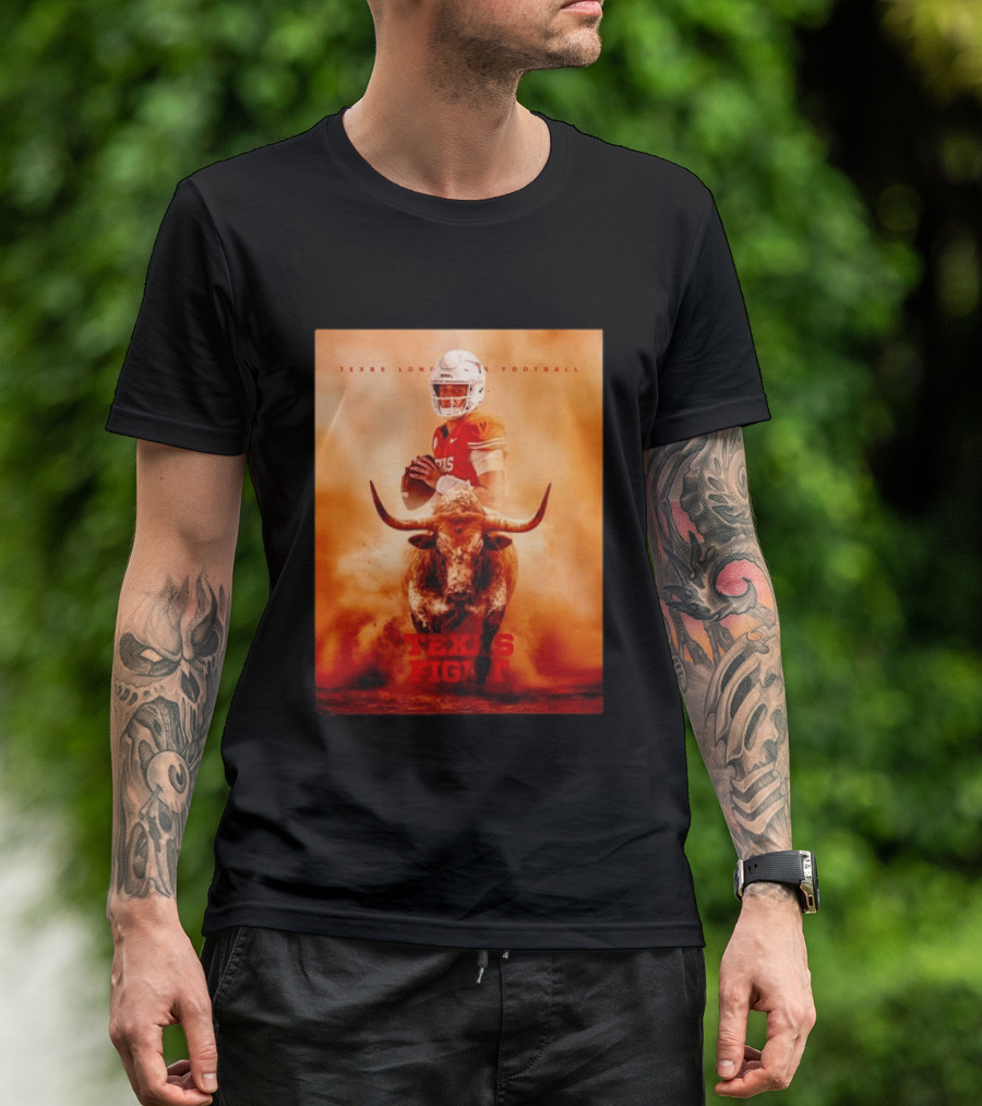 Texas Longhorns Football Texas Fight Arch Manning Bull T-Shirt
