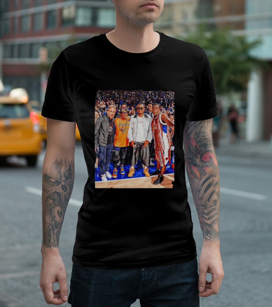 Ben Stiller Spike Lee Nas Tracy Morgan New York Knicks Courtside Celebrities T-Shirt