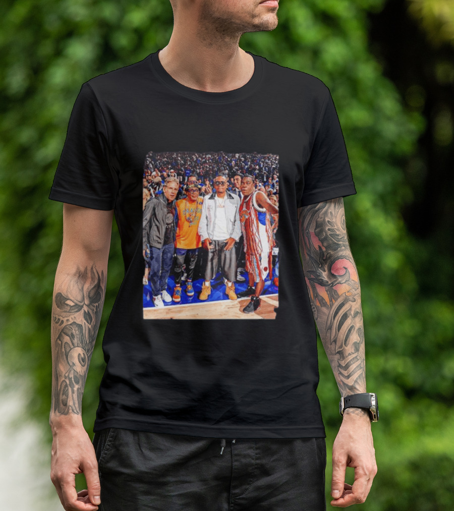 Ben Stiller Spike Lee Nas Tracy Morgan New York Knicks Courtside Celebrities T-Shirt
