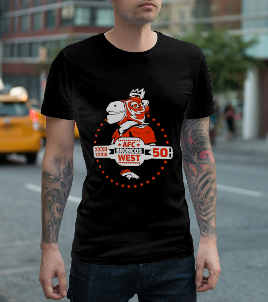 Broncos AFC West 50 Years XXXII XXXIII Celebration T-Shirt