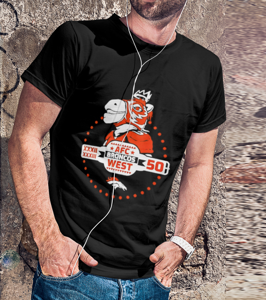 Broncos AFC West 50 Years XXXII XXXIII Celebration T-Shirt