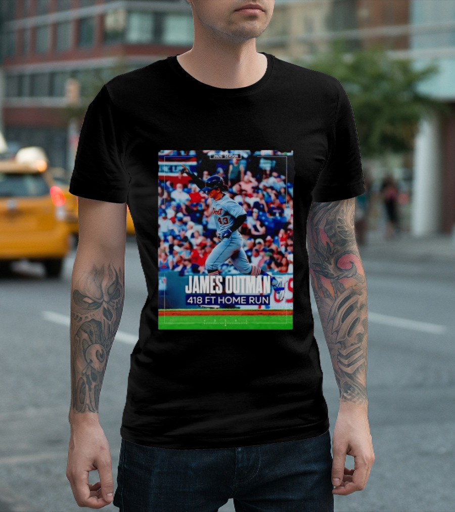 James Outman 2026 Season Detroit Tigers 418 FT Home Run T-Shirt