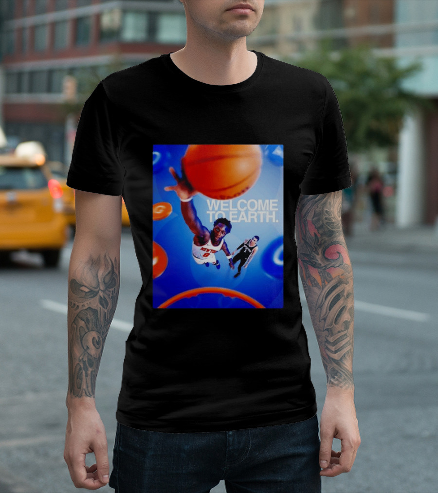 OG Anunoby New York Knicks Welcome To Earth Basketball Moment T-Shirt