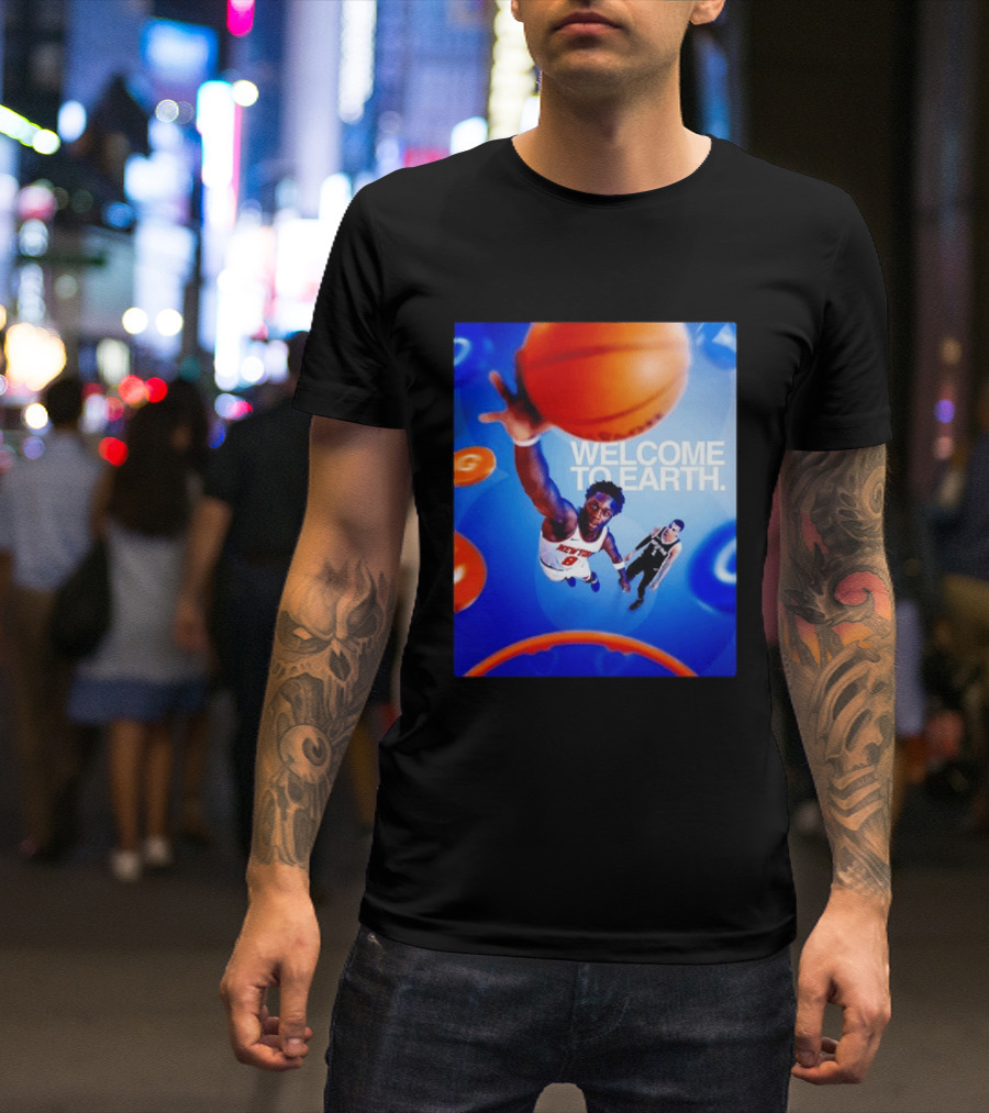 OG Anunoby New York Knicks Welcome To Earth Basketball Moment T-Shirt