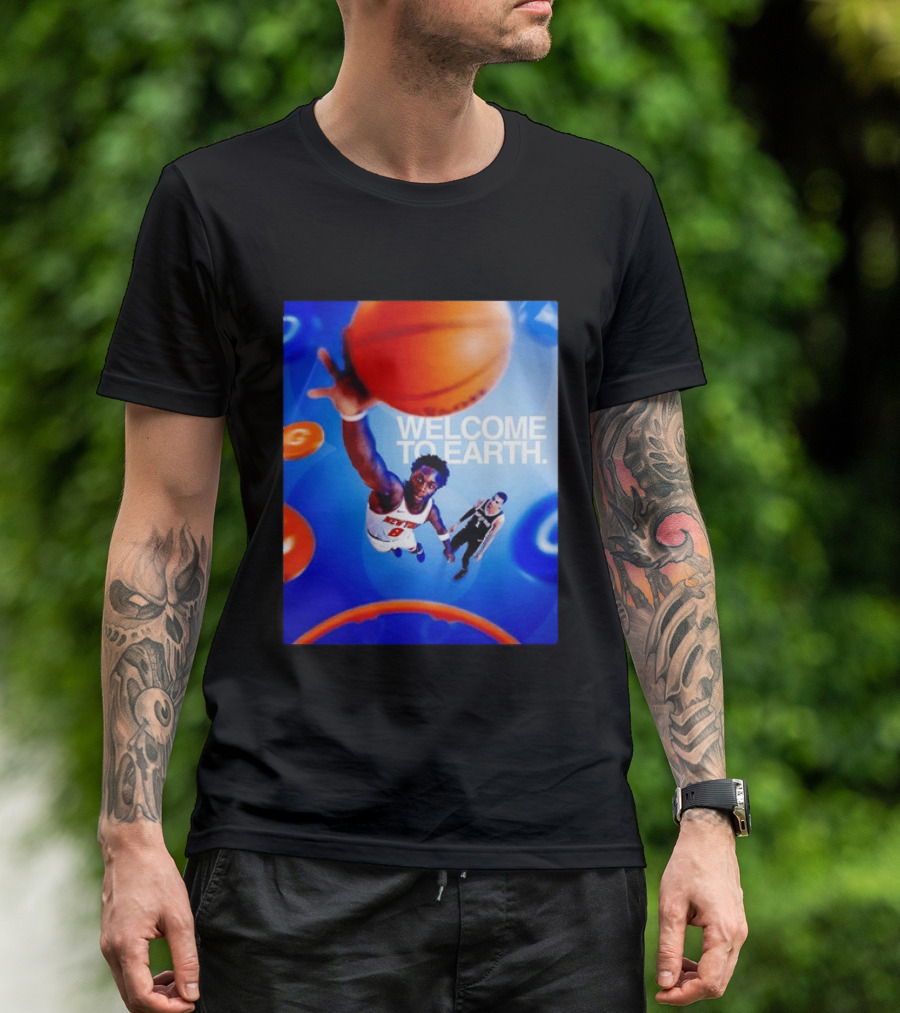 OG Anunoby New York Knicks Welcome To Earth Basketball Moment T-Shirt