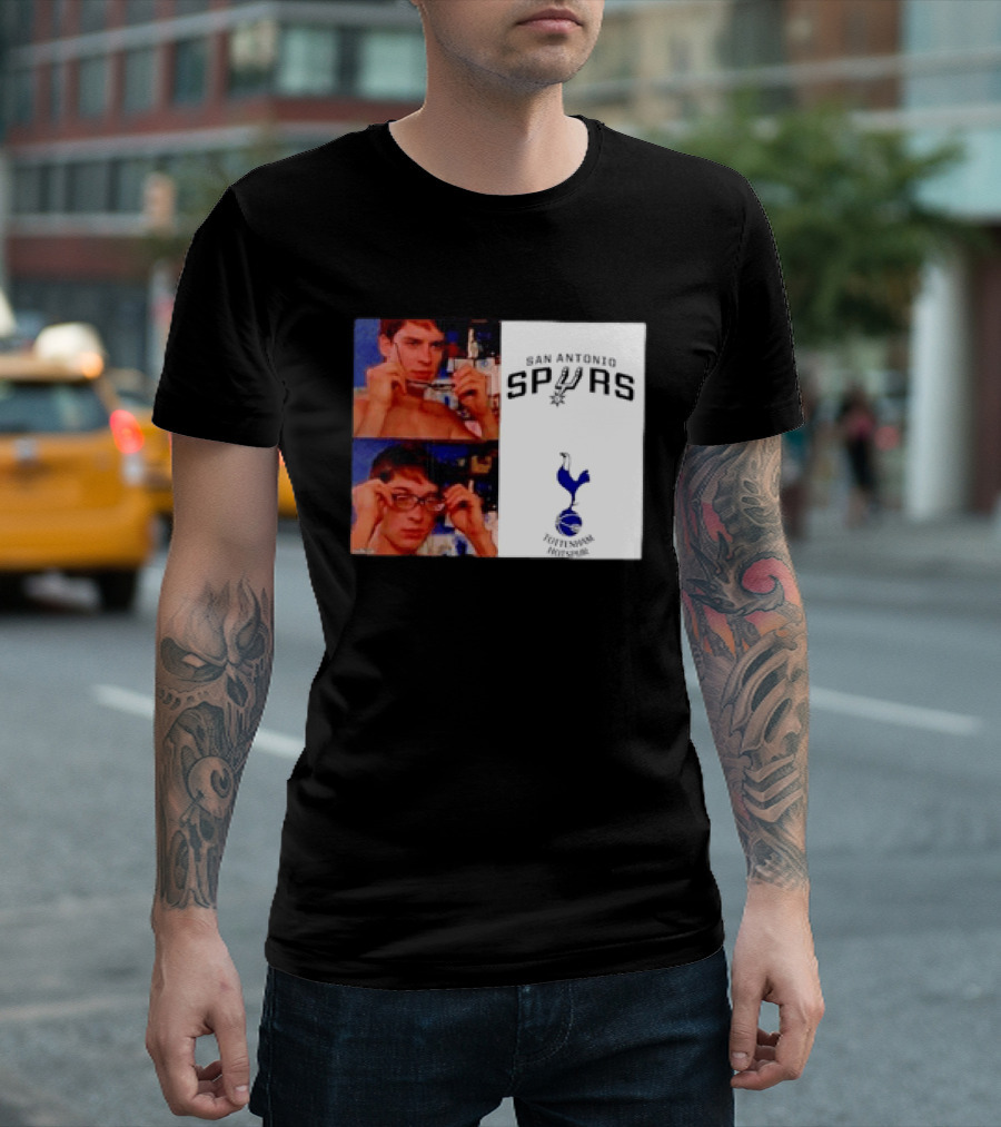 Peter Parker Reading Glasses Meme San Antonio Spurs Tottenham Hotspur T-Shirt