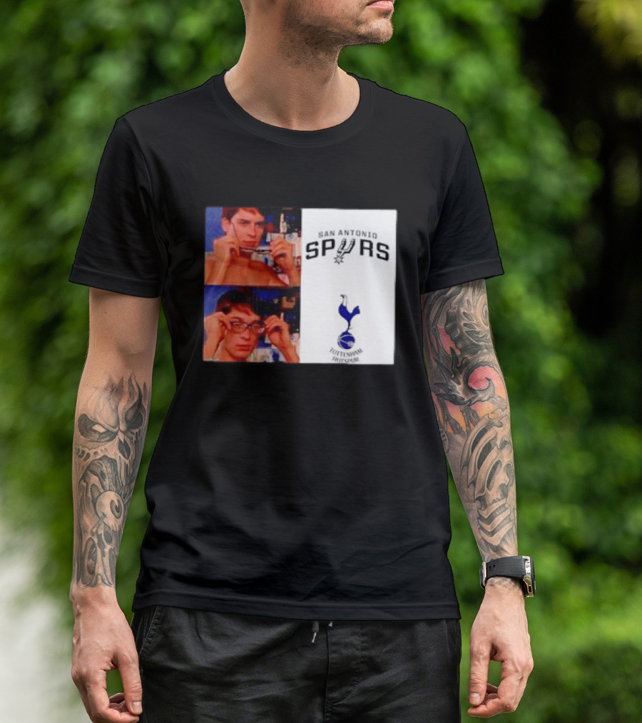Peter Parker Reading Glasses Meme San Antonio Spurs Tottenham Hotspur T-Shirt