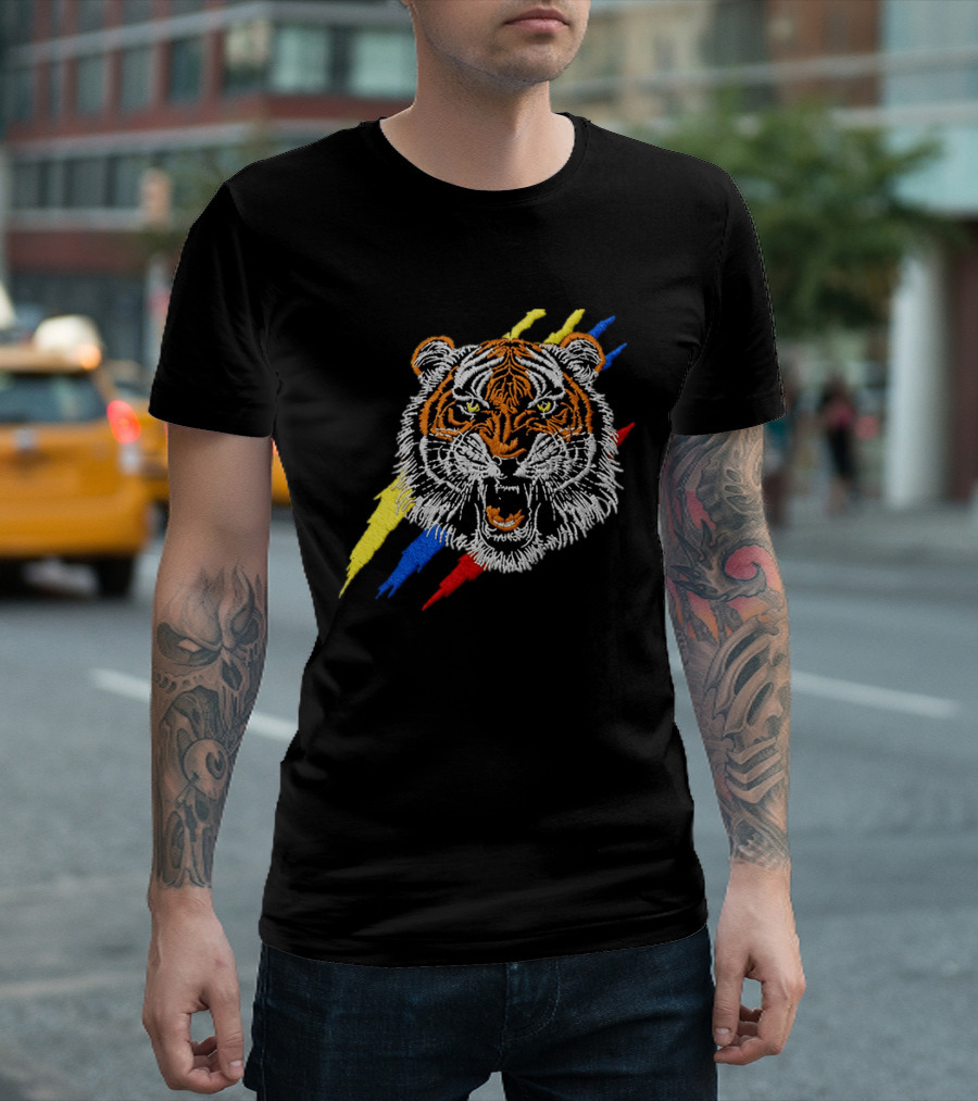 Tiger De La Espriella Colorful Bold Embroidered Hat T-Shirt
