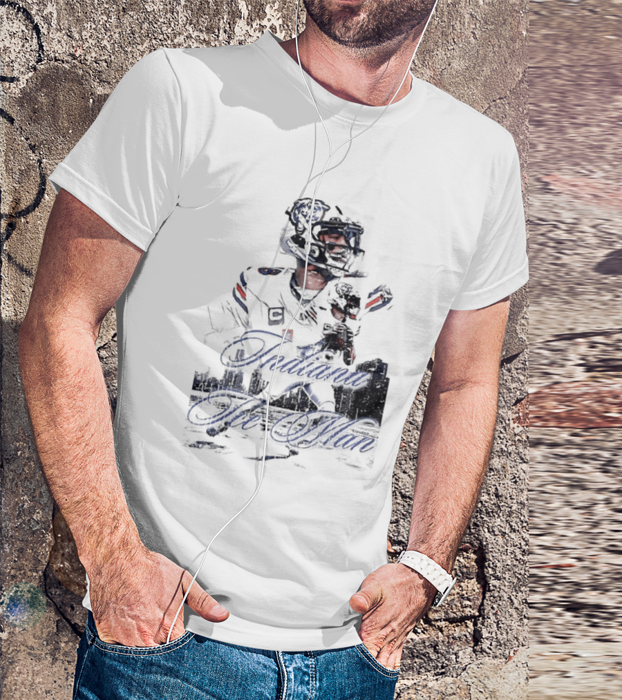 Caleb Williams Chicago Bears Indiana The Man Football Skyline T-Shirt