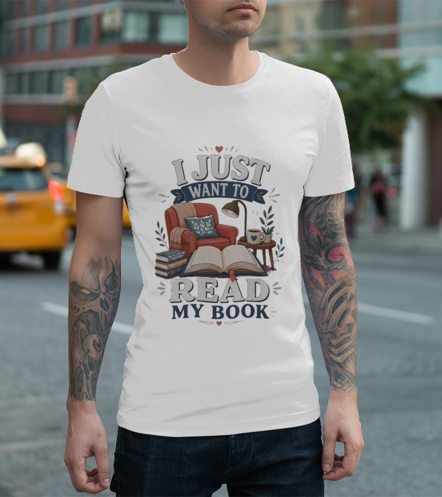 I Just Want To Read My Book Cozy Chair Lamp Coffee T-Shirt