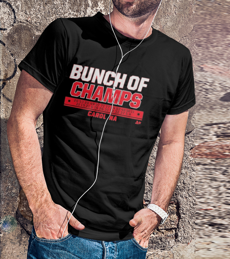 Bunch Of Champs Carolina Hockey Numbers Series T-Shirt