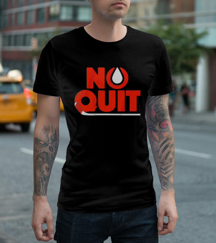 Edmonton No Quit Hockey Stick T-Shirt