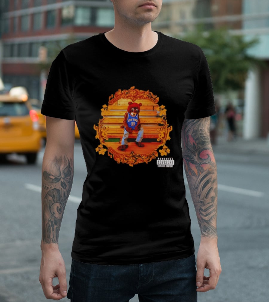 Jalen Brunson Kanye West Dropout Bear New York Knicks NBA Parody Album Cover T-Shirt