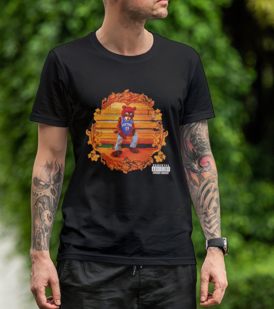 Jalen Brunson Kanye West Dropout Bear New York Knicks NBA Parody Album Cover T-Shirt