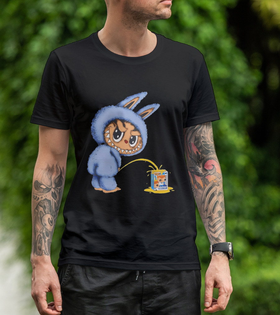 Labubu Peeing On Pop Figures Juice Box Fun Concept T-Shirt