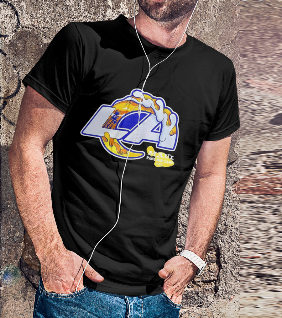 Los Angeles Rams Maui 2026 Minicamp Wave Logo Palm Trees Sun Island T-Shirt