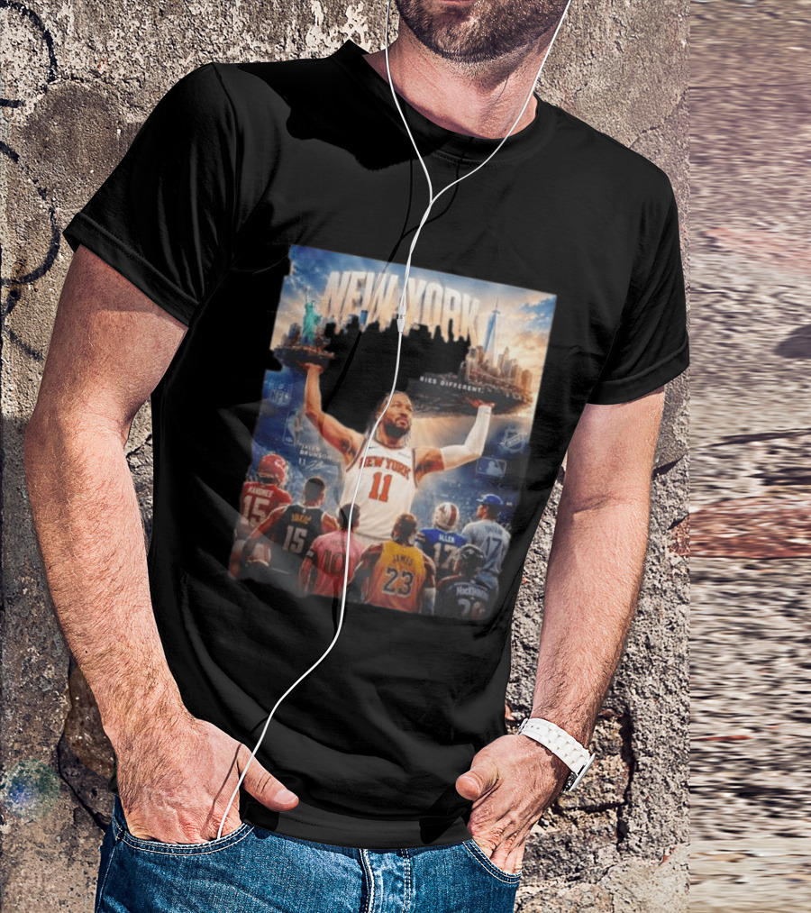 New York Knicks Built Different Carries Different Skyline Basketball NFL MLB T-Shirt