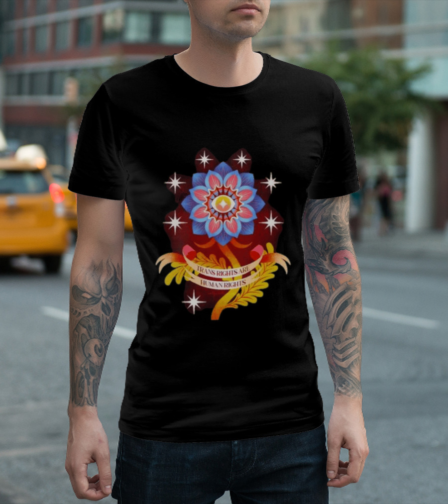 Trans Rights Are Human Rights Eye Floral Pride LGBT T-Shirt