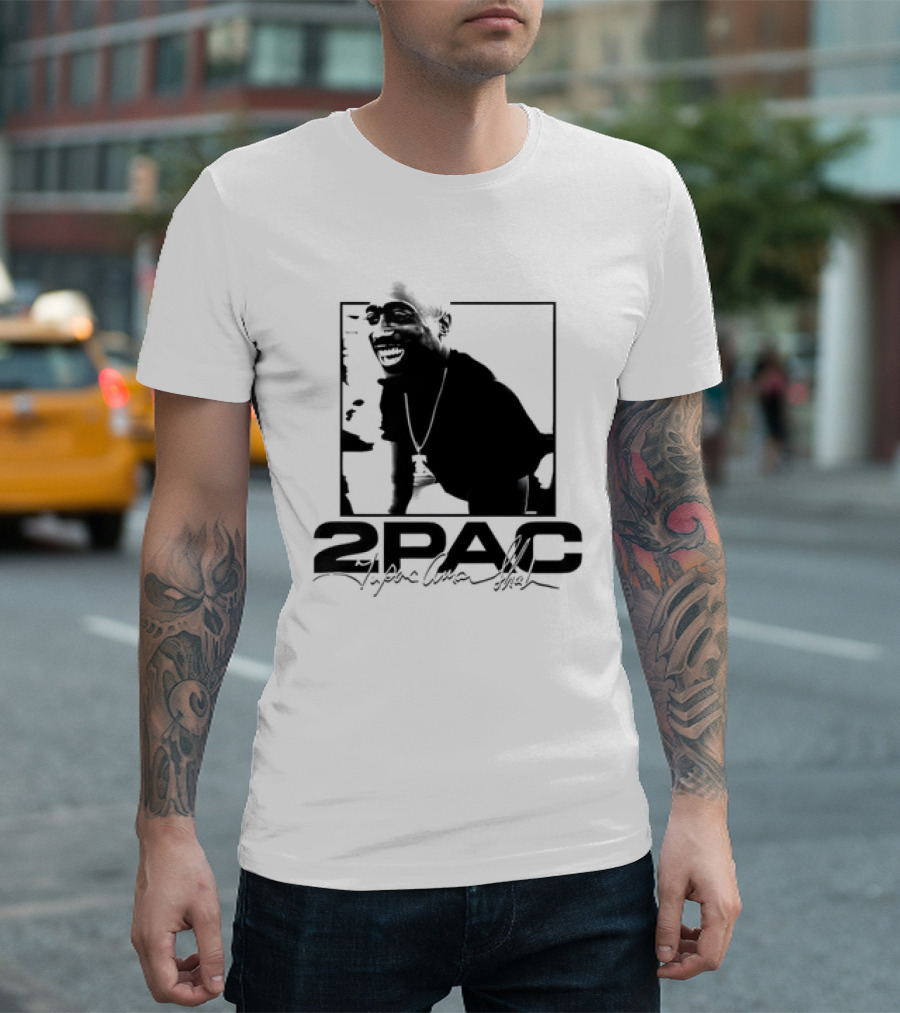 2pac Tupac Shakur Live And Die In LA Iconic Black And White T-Shirt
