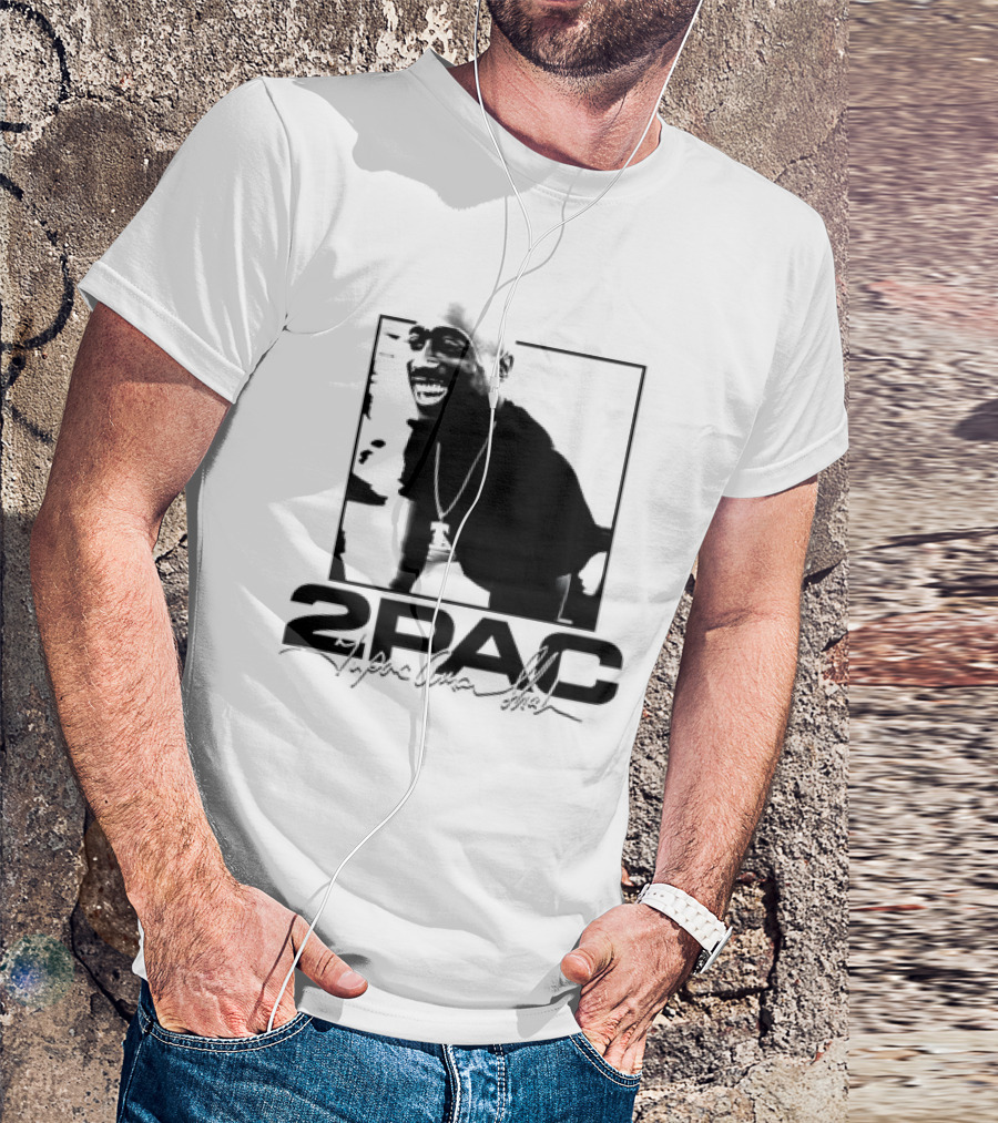 2pac Tupac Shakur Live And Die In LA Iconic Black And White T-Shirt