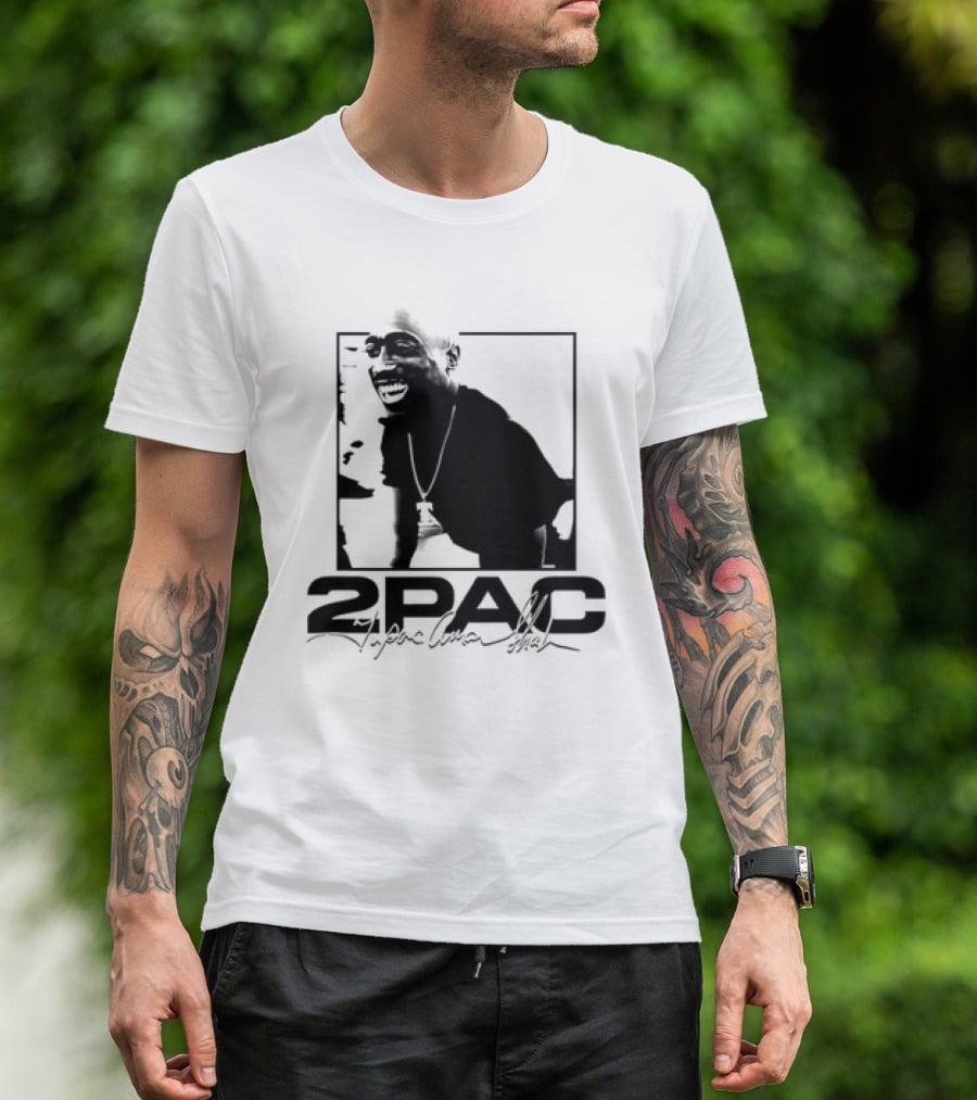 2pac Tupac Shakur Live And Die In LA Iconic Black And White T-Shirt