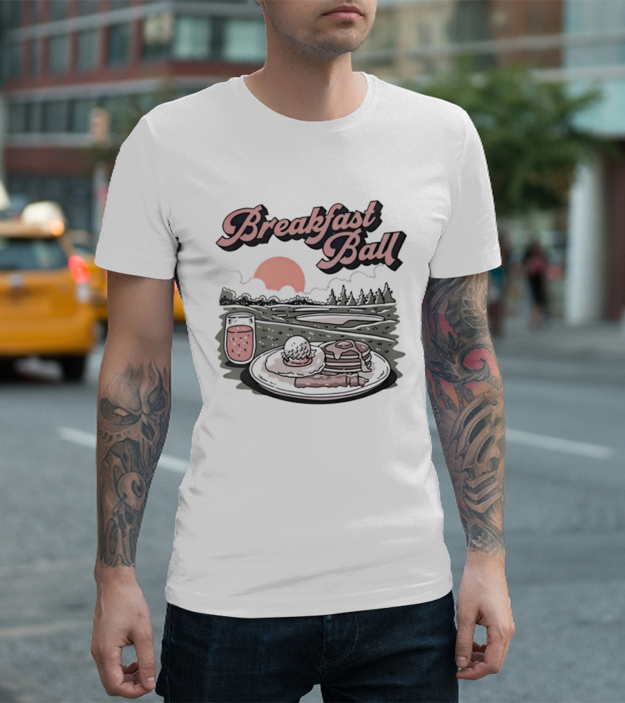 Breakfast Ball Pancakes Sunrise Golf Course T-Shirt