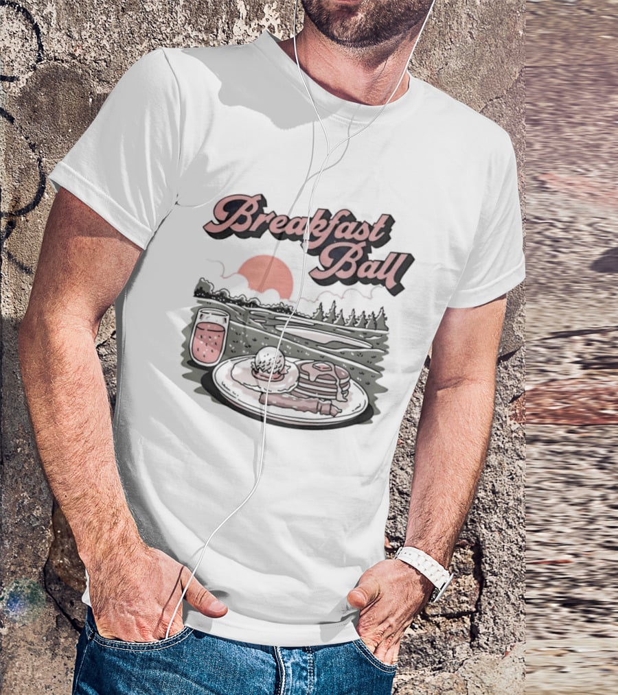 Breakfast Ball Pancakes Sunrise Golf Course T-Shirt