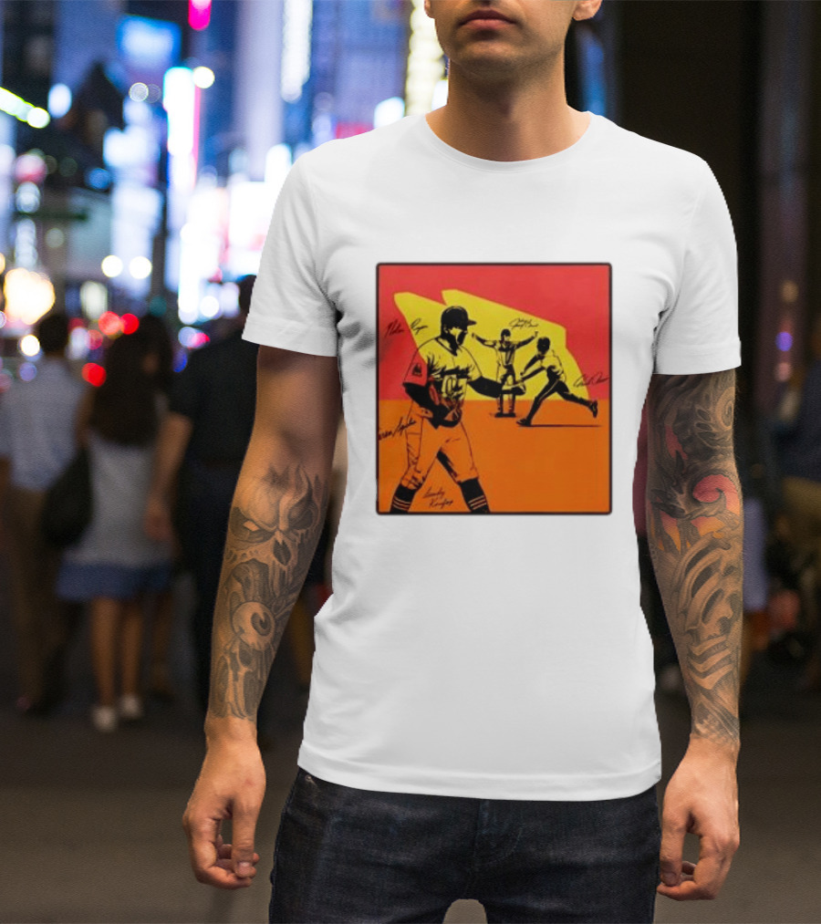 Cleveland Guardians Baseball Team Players Signatures Dynamic T-Shirt