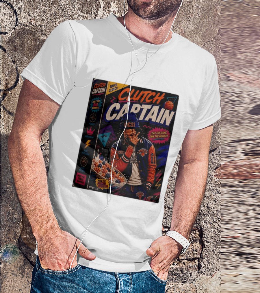 Jalen Brunson New York Knicks Clutch Captain Lead The Game Own The Moment 100% Clutch T-Shirt