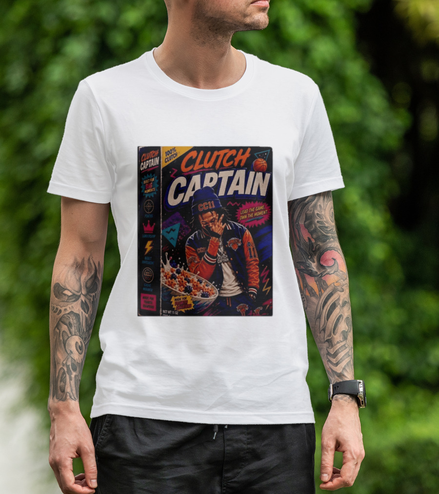 Jalen Brunson New York Knicks Clutch Captain Lead The Game Own The Moment 100% Clutch T-Shirt
